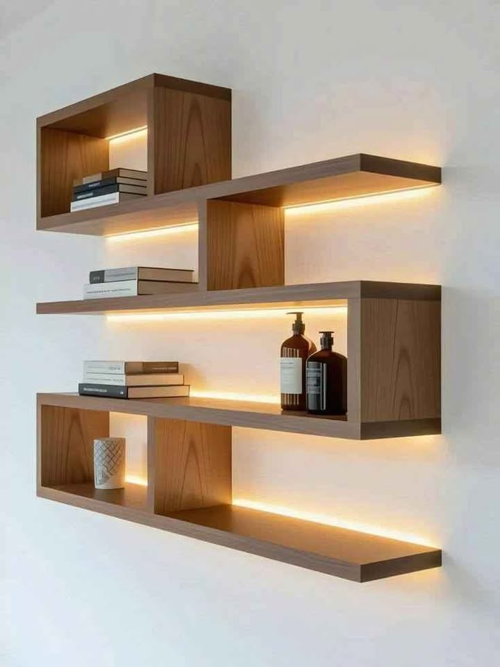 repisas flotantes iluminadas