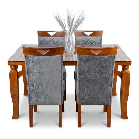 Juego de comedor Copeta de madera y vidrio en comedor moderno con decoración nórdica hogar